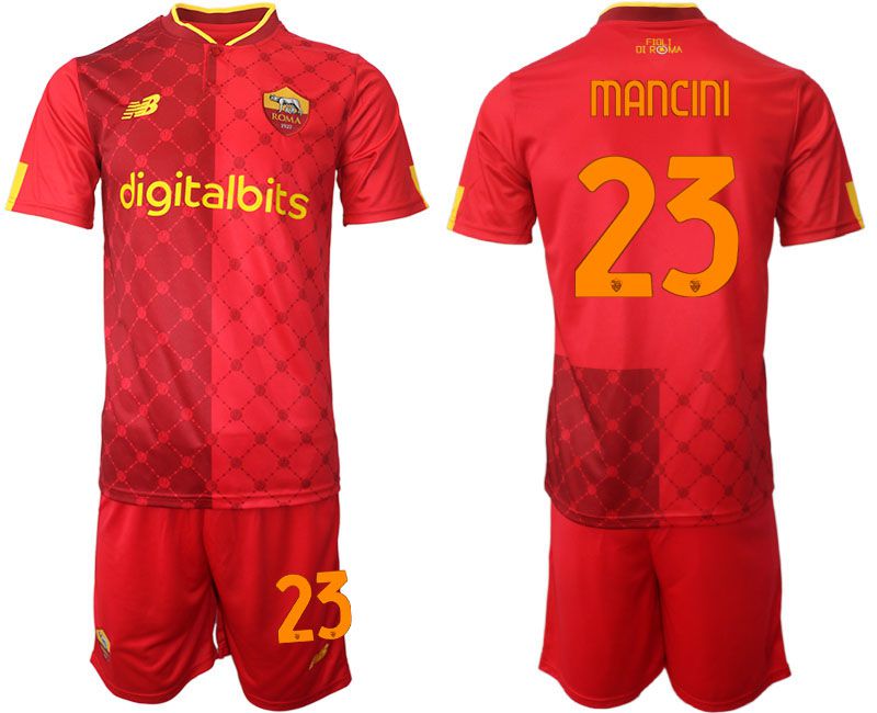 Men 2022-2023 Club AS Rome home red #23 Soccer Jersey->rome jersey->Soccer Club Jersey